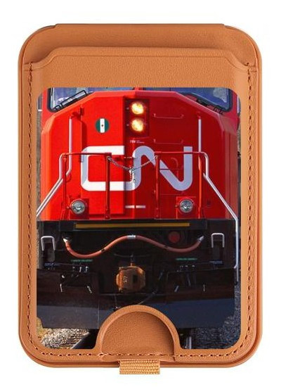 S2774 Train Canada Nationale des chemins de fer Magnetic Card Holder Wallet Stand with MagSafe for iPhone 16 15 14 13 Pro Max