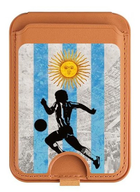 S2977 Argentine Football Football Magnetic Card Holder Wallet Stand with MagSafe for iPhone 16 15 14 13 Pro Max