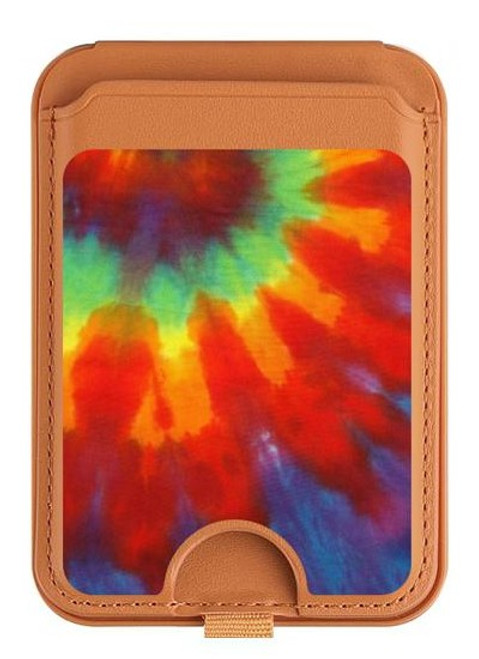 S2985 Coloré Tie Dye Texture Magnetic Card Holder Wallet Stand with MagSafe for iPhone 16 15 14 13 Pro Max