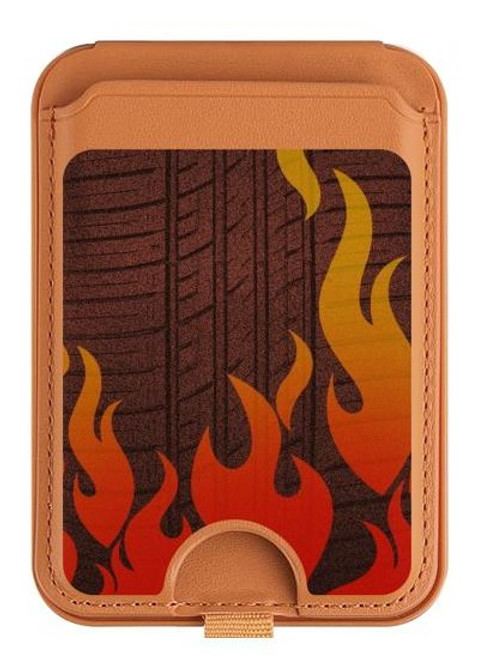 S2988 Voiture de rallye Neumáticos Feu Magnetic Card Holder Wallet Stand with MagSafe for iPhone 16 15 14 13 Pro Max