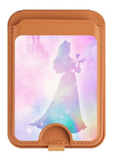 S2992 Princesse Pastel Silhouette Magnetic Card Holder Wallet Stand with MagSafe for iPhone 16 15 14 13 Pro Max