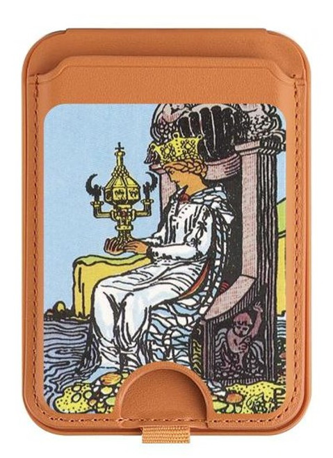 S3067 Carte de tarot Reine des Coupes Magnetic Card Holder Wallet Stand with MagSafe for iPhone 16 15 14 13 Pro Max