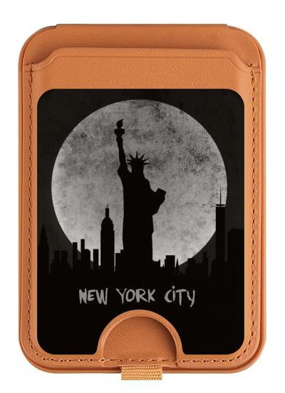 S3097 La ville de New York Magnetic Card Holder Wallet Stand with MagSafe for iPhone 16 15 14 13 Pro Max