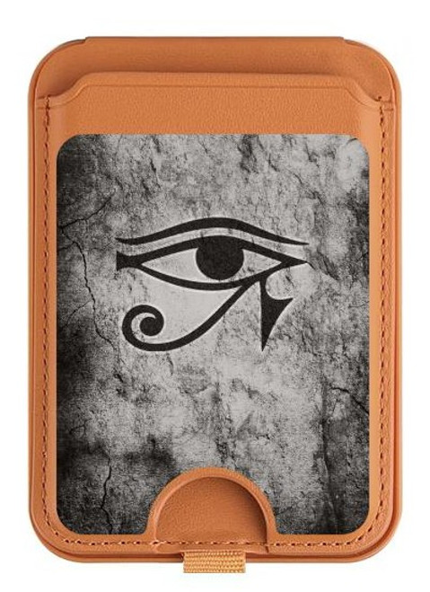 S3108 Égyptien ancien Soleil d'Horus Oeil Magnetic Card Holder Wallet Stand with MagSafe for iPhone 16 15 14 13 Pro Max