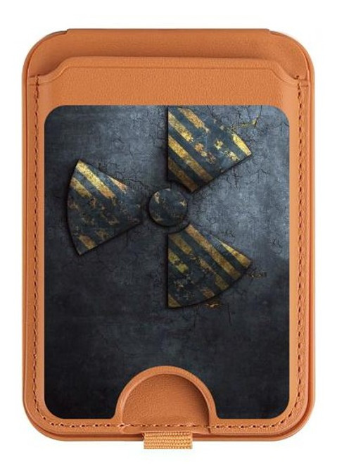S3438 danger radioactif Magnetic Card Holder Wallet Stand with MagSafe for iPhone 16 15 14 13 Pro Max