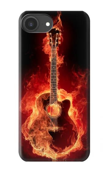 S0415 Graver guitare feu Etui Coque Housse pour iPhone 16e, 17e