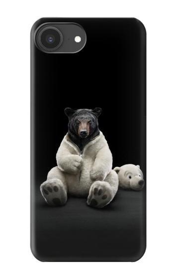 S0878 Ours noir Etui Coque Housse pour iPhone 16e