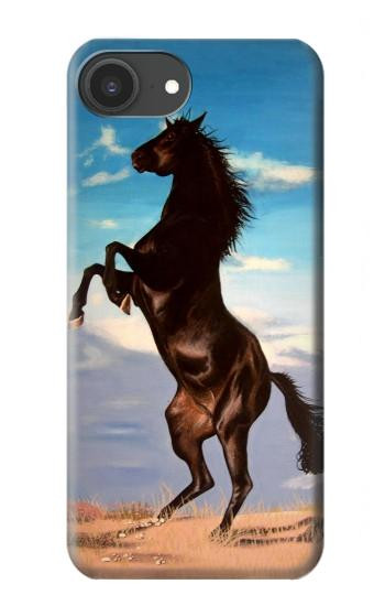 S0934 Sauvage Black Horse Etui Coque Housse pour iPhone 16e, 17e