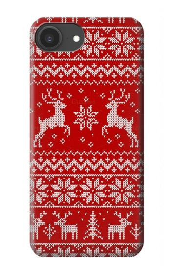 S2835 Renne Motif Tricoté Noël Etui Coque Housse pour iPhone 16e