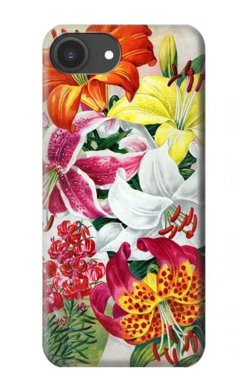 S3205 Fleurs Art Retro Etui Coque Housse pour iPhone 16e, 17e