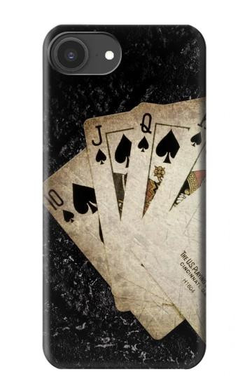 S3231 Cartes royales millésimé Flush droite Etui Coque Housse pour iPhone 16e, 17e