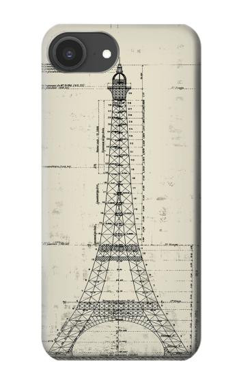 S3474 Dessin Architectural Eiffel Etui Coque Housse pour iPhone 16e, 17e