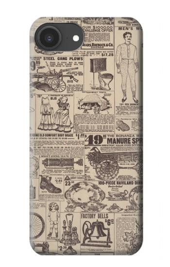 S3819 Papier Vintage rétro Etui Coque Housse pour iPhone 16e, 17e