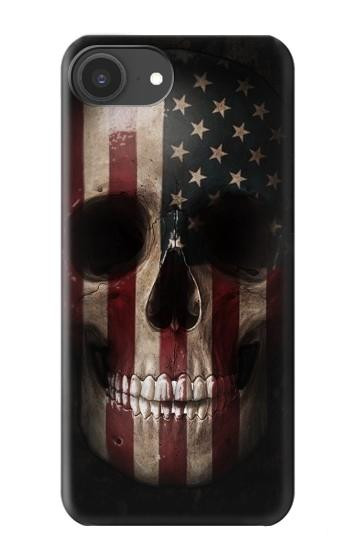 S3850 Crâne de drapeau américain Etui Coque Housse pour iPhone 16e, 17e
