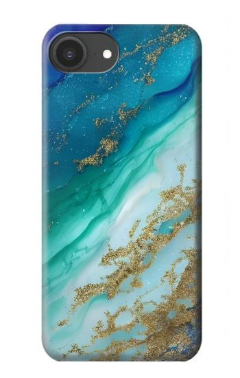S3920 Couleur bleu océan abstrait émeraude mélangée Etui Coque Housse pour iPhone 16e, 17e