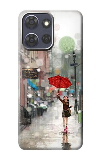 S0108 Fille sous la pluie Etui Coque Housse pour Motorola Moto G Power (2025,2026)