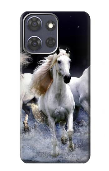 S0246 Cheval Blanc Etui Coque Housse pour Motorola Moto G Power (2025)
