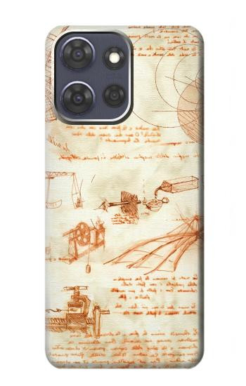 S0566 Dessin technique Da Vinci Etui Coque Housse pour Motorola Moto G Power (2025)