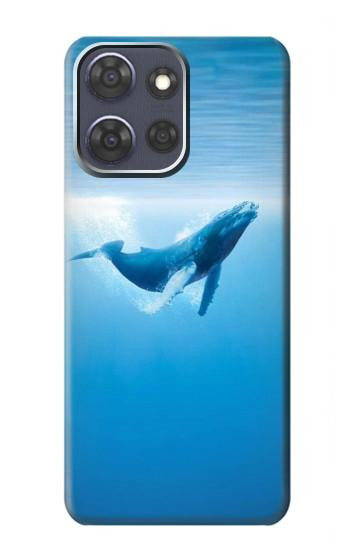 S0843 Baleine bleue Etui Coque Housse pour Motorola Moto G Power (2025)