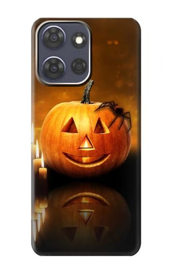 S1083 Citrouille araignée bougies Halloween Etui Coque Housse pour Motorola Moto G Power (2025)