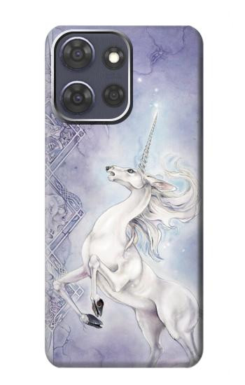 S1134 Cheval Blanc Licorne Etui Coque Housse pour Motorola Moto G Power (2025)