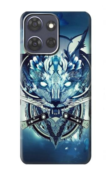 S1135 Loup avec des couteaux Roche Etui Coque Housse pour Motorola Moto G Power (2025)