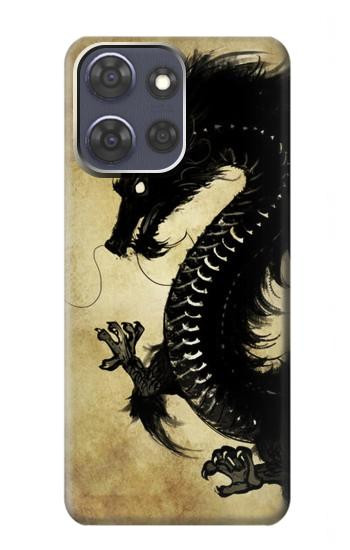 S1482 Peinture Noir dragon Etui Coque Housse pour Motorola Moto G Power (2025)
