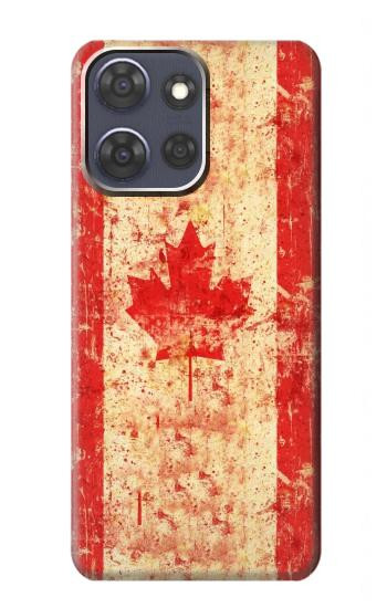 S1603 Drapeau du Canada Vieux Millésime Etui Coque Housse pour Motorola Moto G Power (2025)