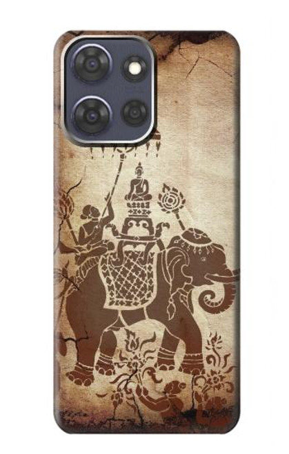 S2102 Art de la peinture thaïlandaise Bouddha sur Elephant Etui Coque Housse pour Motorola Moto G Power (2025)