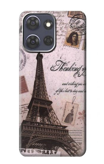 S2211 Carte postale de Paris Tour Eiffel Etui Coque Housse pour Motorola Moto G Power (2025)