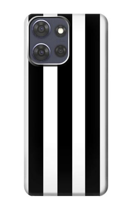 S2297 Noir et blanc rayures verticales Etui Coque Housse pour Motorola Moto G Power (2025)