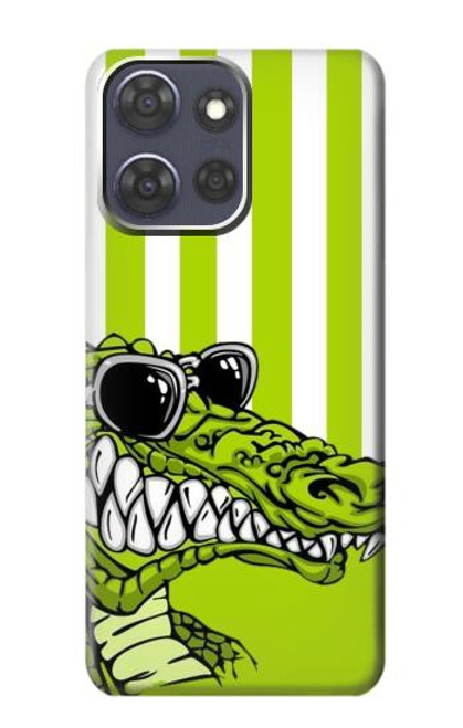 S2323 Crocodile vert drôle d'alligator Etui Coque Housse pour Motorola Moto G Power (2025)
