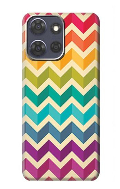 S2362 Arc en ciel coloré Shavron Zig zag Etui Coque Housse pour Motorola Moto G Power (2025)