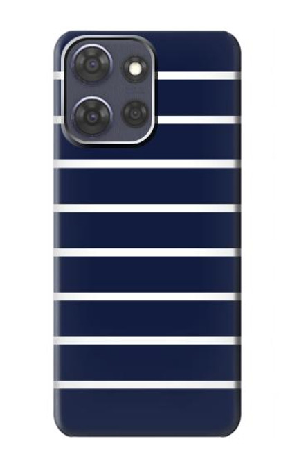 S2767 Marine rayé blanc Etui Coque Housse pour Motorola Moto G Power (2025)