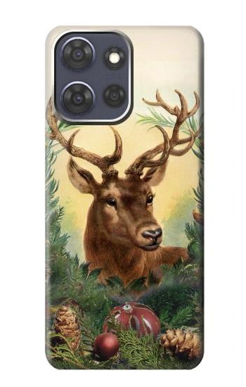 S2841 Renne de Noël millésimé Etui Coque Housse pour Motorola Moto G Power (2025,2026)