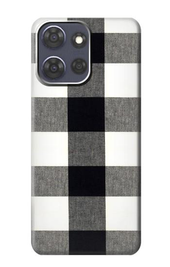 S2842 Noir et blanc Buffle motif de vérification Etui Coque Housse pour Motorola Moto G Power (2025,2026)