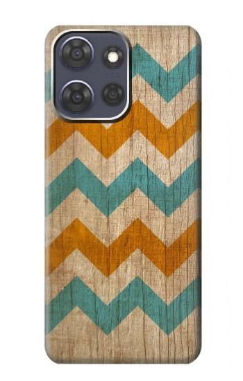 S3033 Bois Chevron Imprimé millésimé Graphic Etui Coque Housse pour Motorola Moto G Power (2025,2026)