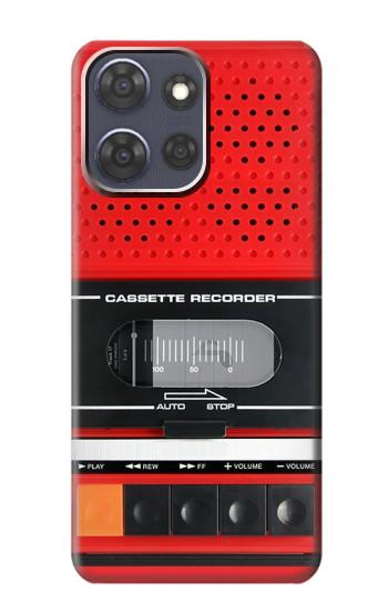 S3204 Rouge Cassette Recorder graphique Etui Coque Housse pour Motorola Moto G Power (2025,2026)