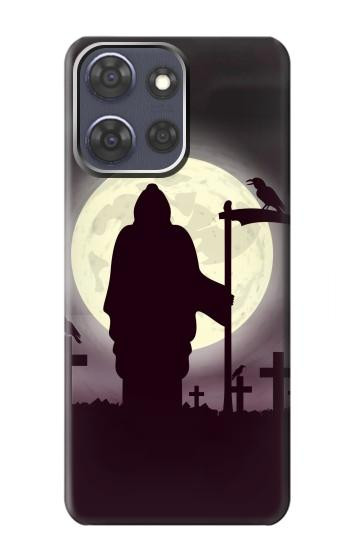 S3262 Lune de nuit faucheuse cimetière Etui Coque Housse pour Motorola Moto G Power (2025,2026)