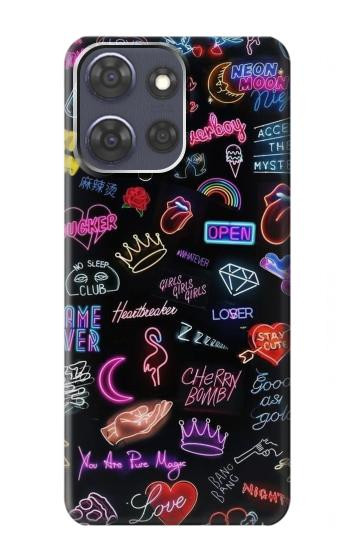 S3433 Néon graphique millésimé Etui Coque Housse pour Motorola Moto G Power (2025,2026)