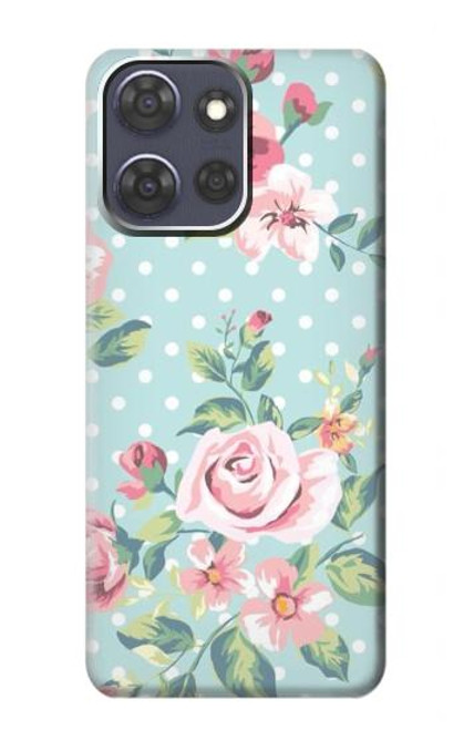 S3494 Rose à pois millésimé Etui Coque Housse pour Motorola Moto G Power (2025)