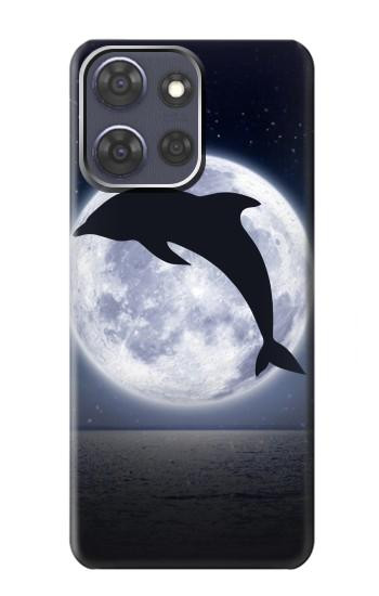 S3510 Dauphin Lune Nuit Etui Coque Housse pour Motorola Moto G Power (2025,2026)