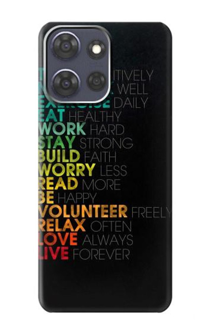 S3523 À des mots Pensez Positifs Etui Coque Housse pour Motorola Moto G Power (2025)