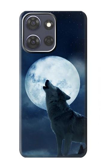 S3693 Pleine lune du loup blanc sinistre Etui Coque Housse pour Motorola Moto G Power (2025,2026)