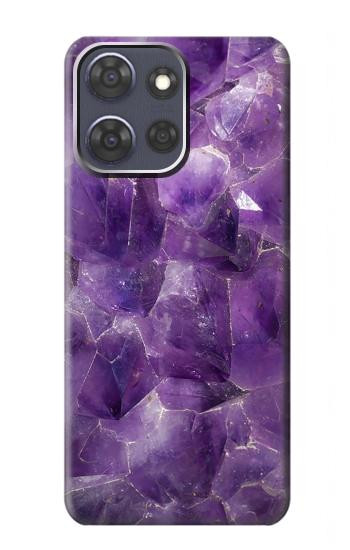S3713 Graphique violet améthyste à quartz imprimé Etui Coque Housse pour Motorola Moto G Power (2025,2026)