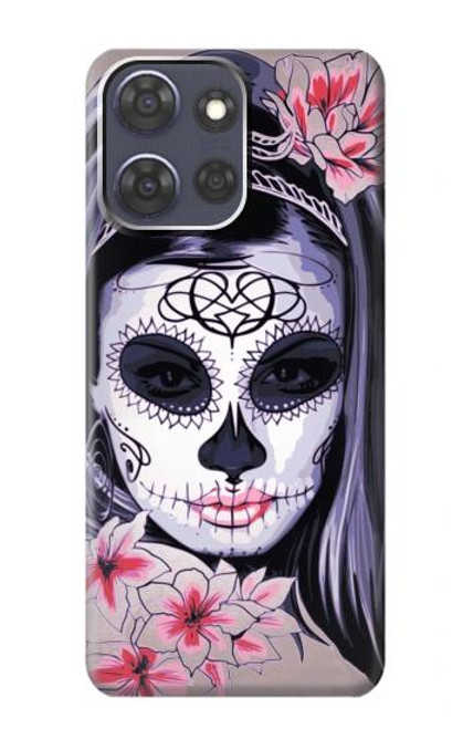 S3821 Sugar Skull Steampunk Fille Gothique Etui Coque Housse pour Motorola Moto G Power (2025)