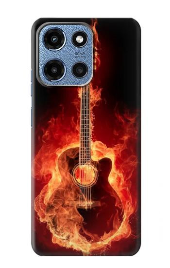 S0415 Graver guitare feu Etui Coque Housse pour Motorola Moto G 5G (2025)