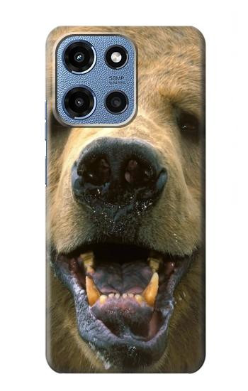 S0840 Grizzly Bear visage Etui Coque Housse pour Motorola Moto G 5G (2025)