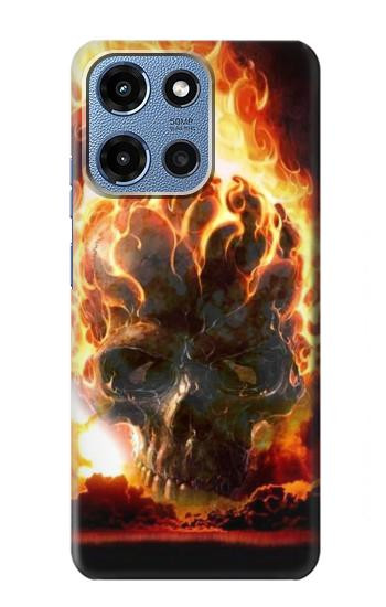 S0863 De feu crâne Etui Coque Housse pour Motorola Moto G 5G (2025)