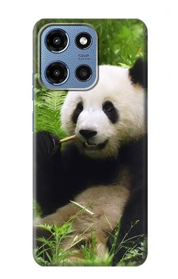S1073 Panda Prenez plaisir à manger Etui Coque Housse pour Motorola Moto G 5G (2025)
